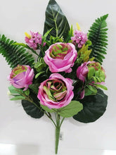 Cargar imagen en el visor de la galería, Ramo de Flores Peonia Artificiales Cementerio Mesa Decoración Boda 14 tenedor