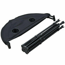 Cargar imagen en el visor de la galería, Mesa Camping Redonda Plegable Trasnsportable, 4 posavasos, ø70 x H60 cm para viajes, camping, senderismo, etc