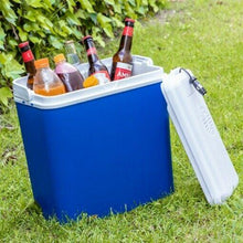 Cargar imagen en el visor de la galería, Nevera rígida azul portátil para playa, camping, acampada, gran resistencia.