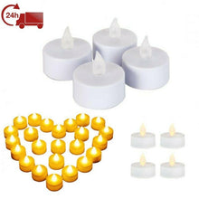 Cargar imagen en el visor de la galería, Vela electrica té amarillo sin llama LED calida luz nocturna para decorar 4 pcs