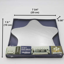 Cargar imagen en el visor de la galería, Set de 4 Espejos Cuadrado Redondo Estrella Corazon Hexagonal Adhesivos Decoración para Pared hogar