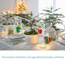 Cargar imagen en el visor de la galería, Vela electrica té amarillo sin llama LED calida luz nocturna para decorar 4 pcs