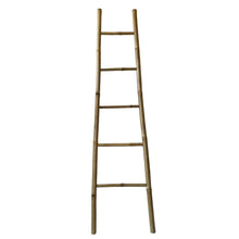Cargar imagen en el visor de la galería, Toallero de Bambú en Forma de Escalera con 5 Peldaños para Toallas150 cm, Estante Soporte Perchero