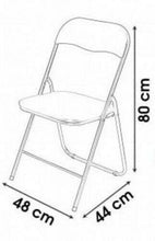Cargar imagen en el visor de la galería, Silla Plegable Negro PVC Asiento Acolchado