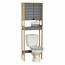 Cargar imagen en el visor de la galería, Tendance Noumea - Mueble para inodoro (2 puertas, 1 estante), color gris