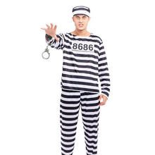 Cargar imagen en el visor de la galería, Disfraz Presidiario a Rayas Adulto Unisex Fiesta de Carnaval Halloween Teatro