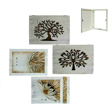 Cargar imagen en el visor de la galería, CUADRO TAPA CONTADOR 35X50 30X42 cm ARBOL MADERA FLORES CHAMPÁN MANDALA