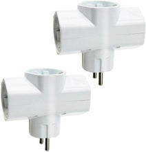 Cargar imagen en el visor de la galería, PACK 2 Ladrones Adaptador Triple Schuko 16 A 250v 3680W