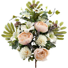 Cargar imagen en el visor de la galería, Ramo de Flores Peonia Artificiales Cementerio Mesa Decoración Boda 14 tenedores