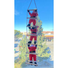 Cargar imagen en el visor de la galería, Colgante 3 Papá Noel impermeable en escalera 16 x 95 cm Balón decoracion Navidad