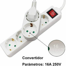 Cargar imagen en el visor de la galería, PACK 2 Adaptador de regleta de enchufe con 2 Tomas, 2 salidas, 3680W, 16A/250 V