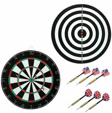 Cargar imagen en el visor de la galería, Diana Doble cara 37/45 cm con dardos Punta Metal para colgar niños y adultos