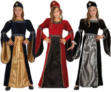 Cargar imagen en el visor de la galería, Disfraz Reina Medieval Niña Infantil Verde para Carnaval Fiesta Teatro