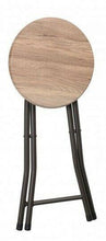 Cargar imagen en el visor de la galería, Silla Taburete Plegable Terminado de madera, Aluminio, Marrón, Ø30 cm, 30x45 cm