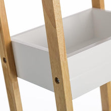 Cargar imagen en el visor de la galería, Mueble De Baño Eatantería De 3 Estantes Con Ruedas Bambú Mdf - Blanco/bambú