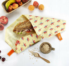 Cargar imagen en el visor de la galería, Bolsa porta bocadillo reutilizable empaque almuerzo ecologic infantil 24h
