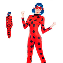 Cargar imagen en el visor de la galería, Disfraz Super Bug Superheroína Lunares Mariquita con Antifaz Mujer Carnaval
