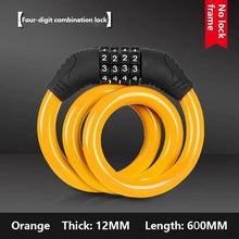 Cargar imagen en el visor de la galería, Cerradura candado bici moto combinacion numero lock contrase;a 4 digitos 1x60 cm
