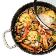 Cargar imagen en el visor de la galería, Cacerola baja Con Tapa Cristal Inducción Cazuela Cocina Piedra Black Todo Tipo Fuego