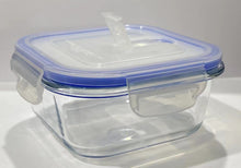Cargar imagen en el visor de la galería, Fiambrera de cristal Cuadrada con Tapa Hermética con válvula para Microondas