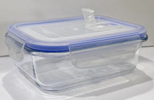 Cargar imagen en el visor de la galería, Fiambrera de cristal Rectangular con Tapa Hermética con válvula para Microondas