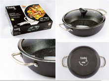 Cargar imagen en el visor de la galería, Cacerola baja Con Tapa Cristal Inducción Cazuela Cocina Piedra Black Todo Tipo Fuego