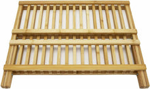 Cargar imagen en el visor de la galería, Escurreplatos de bambú plegable en 2 Niveles 40 x 30 cm