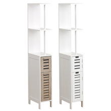 Cargar imagen en el visor de la galería, Mueble de Baño Columna Armario Eatantería Para Espacios Reducidos MDF con 2 Eatantes + 2 Puertas