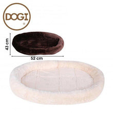 Cargar imagen en el visor de la galería, Cojín Cama Ovalado Para Perro Gato Mascotas Beige o Marrón 52x43cm