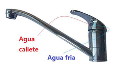 Cargar imagen en el visor de la galería, GRIFO MONOMANDO DE COCINA FREGADERO Caño giratorio agua fría y caliente