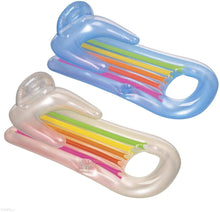 Cargar imagen en el visor de la galería, Sillón Colchón Hinchable colchonta tumbona piscina con respaldo y posa brazos