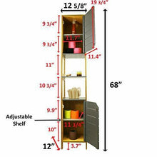 Cargar imagen en el visor de la galería, Tendance Noumea - Mueble de baño Columna de 2 puertas, 2 huecos, madera gris