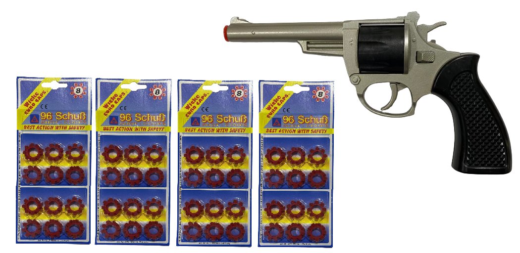 Pistola Metalica Juguete. Agente Especial con 384 fulminantes en Aros de 8  tiros. 334/4-62517 : : Juguetes y juegos
