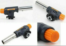 Cargar imagen en el visor de la galería, Soplete + cartuchos de recarga gas llama turbo mechero fuego recargable camping