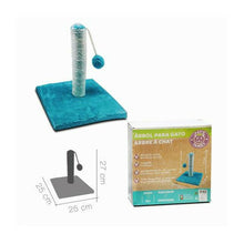 Cargar imagen en el visor de la galería, RASCADOR CON PELOTA PARA GATO AZUL mascotas juegos juguetes