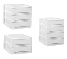 Cargar imagen en el visor de la galería, Cajonera de Plástico Stylo Blanco Linea / Wengué Decoración Bambú Hogar Oficina