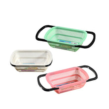 Cargar imagen en el visor de la galería, Escurridor Plástico Rectangular Con Asas Extensible Para Limpiar Alimentos