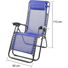 Cargar imagen en el visor de la galería, Silla Tumbona Hamaca Plegable para Playa, jardín, terraza - Hamaca Multiposiciones de Metal con