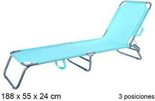 Cargar imagen en el visor de la galería, Tumbona Plegable 3 Posiciones textil jardín exterior Ajustable Silla Reclinable