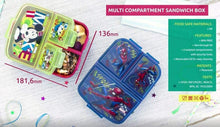 Cargar imagen en el visor de la galería, Sandwichera múltiple con 3 compartimentos plástico para almuerzo fiambrera desayuno infantil colegio