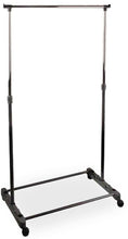 Cargar imagen en el visor de la galería, Perchero Metal Doble, Simple, Negro, alturas ajustables con ruedas