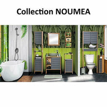 Cargar imagen en el visor de la galería, Tendance Noumea - Mueble de baño Columna de 2 puertas, 2 huecos, madera gris
