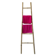 Cargar imagen en el visor de la galería, Toallero de Bambú en Forma de Escalera con 5 Peldaños para Toallas150 cm, Estante Soporte Perchero