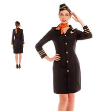 Cargar imagen en el visor de la galería, Disfraz Azafata Vuelos Piloto Avión Mujer Adulto Fiesta De Carnaval Cumpleaños Teatro