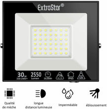 Cargar imagen en el visor de la galería, 2x Proyectores Focos LED para exteriores, 30 W, IP65, 2550 lm 6500 K blanco frío