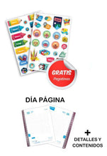 Cargar imagen en el visor de la galería, Agenda escolar paginas diarias diario dia A6 tapa dura 2022 2023 con pegatinas