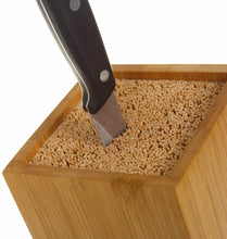 Cargar imagen en el visor de la galería, Soporte de cuchillos nórdico marrón de bambú para cocina