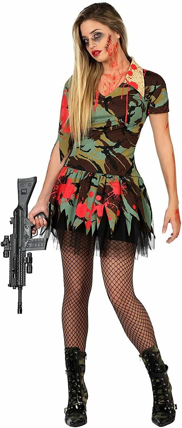 Disfraz militar sangriento adulto mujer Para Halloween Carnaval Teatro –  Maxia Market