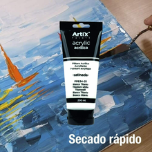 Cargar imagen en el visor de la galería, Pack 5 Artix Pintura Acrílica Satinada Blanco 75 ml. pinta lienzo,papel, tela...