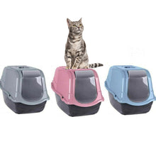 Cargar imagen en el visor de la galería, Baño Aseo Toilet casa de gato con tapa lleva puerta portátil arenero, bandeja, Cajon de arena higiénica para gatos